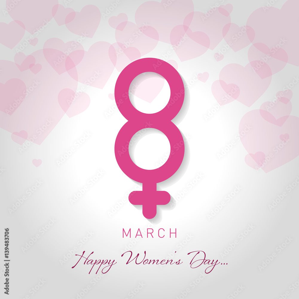 happy womens day greeting card vector illustration
