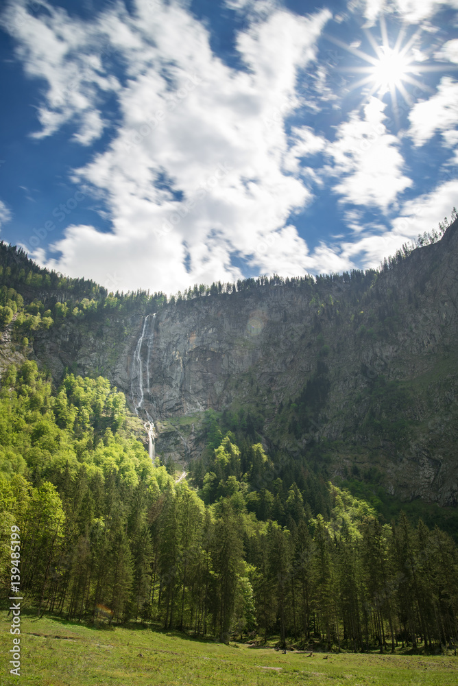 Germany's highest waterfall in beautiful berchtesgaden country