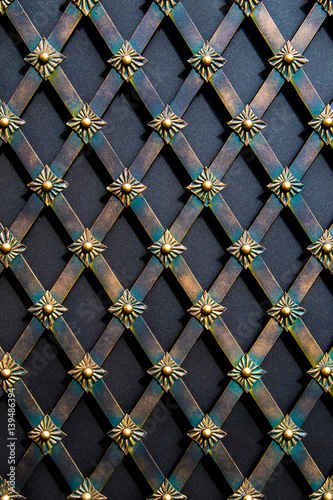 magnificent wrought-iron gates, ornamental forging, forged elements close-up