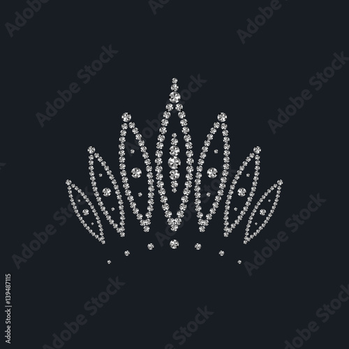 abstract crown (diadem) inlaid with diamonds