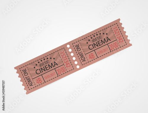 Retro cinema tickets red design