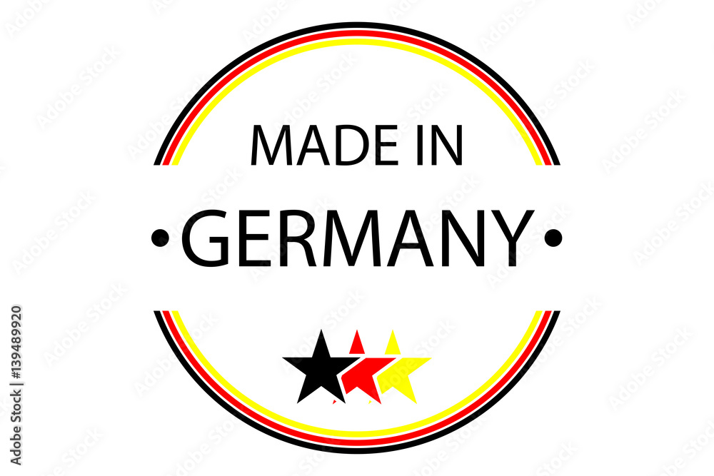 Fototapeta premium Made in Germany round logo, vector