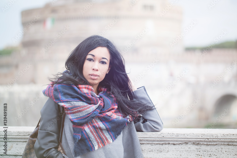 Fototapeta premium Beautiful Woman In Rome