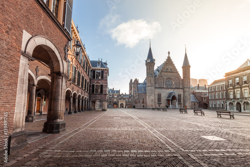 Ridderzaal, great hall of The Hague part of Binnenhof palace area, popular tourist attraction, Hague (Den Haag), The Netherlands photo