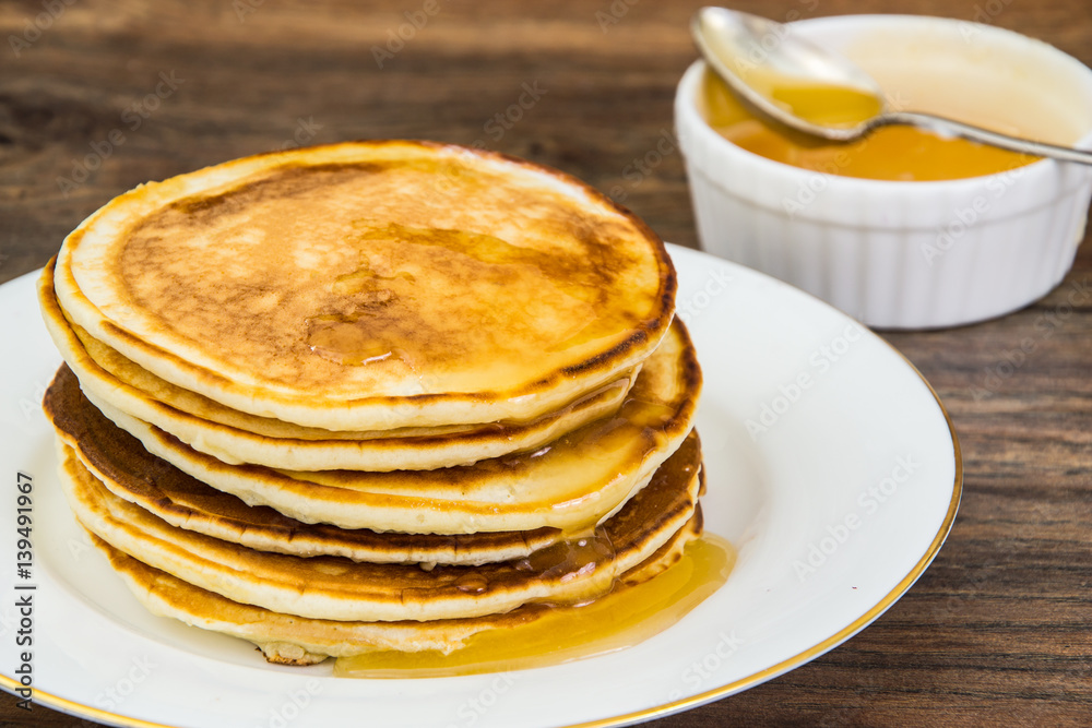 Hot Pancake with fragrant honey Hot Pancake with fragrant honey