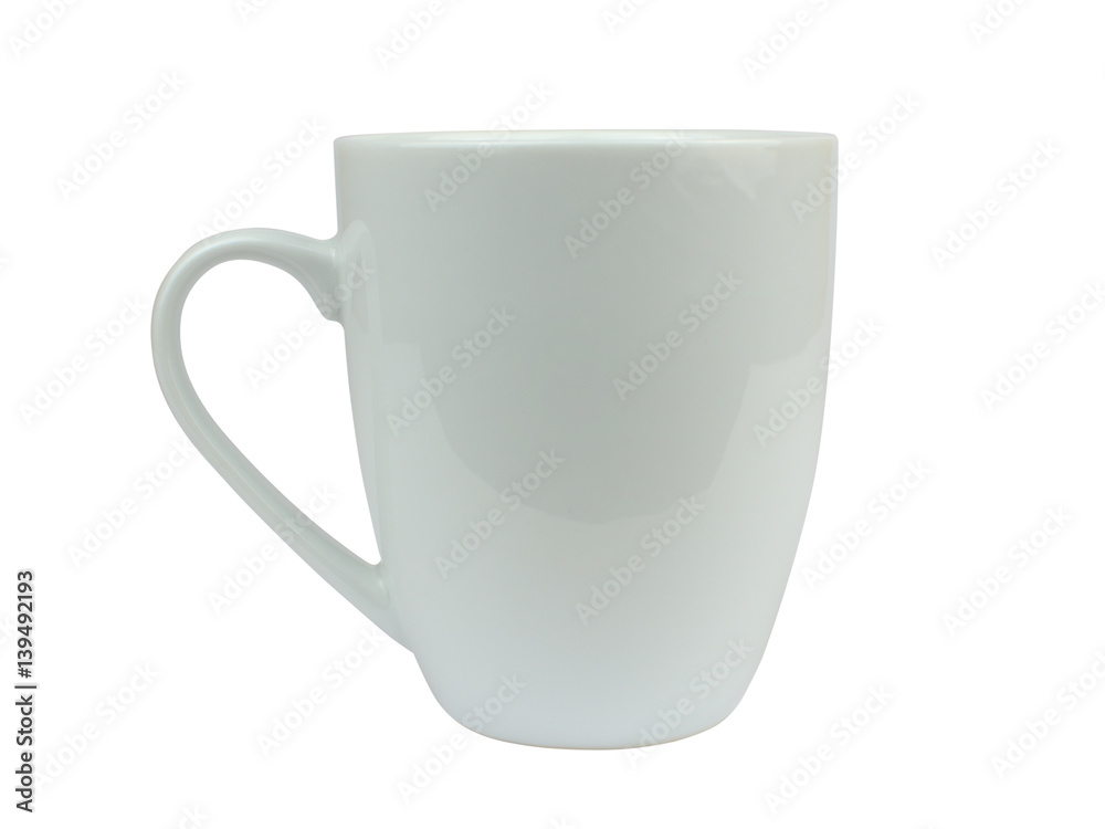 White fine porcelain cup on white background White fine porcelain cup on white background