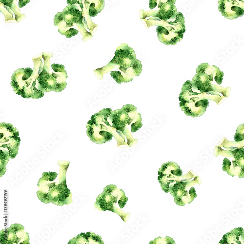 Seamless pattern with slices broccoli