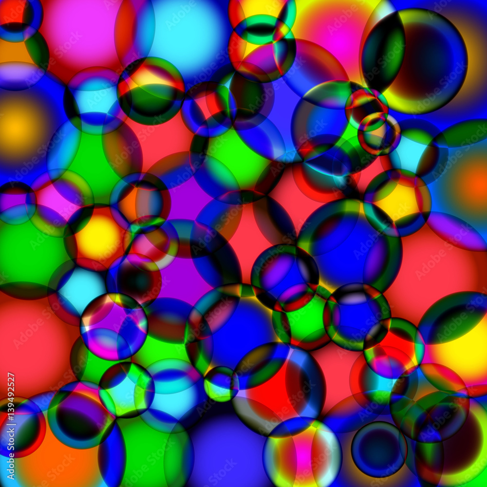 Background of soap bubbles. The spectrum of light refraction in otrazheniisharov
