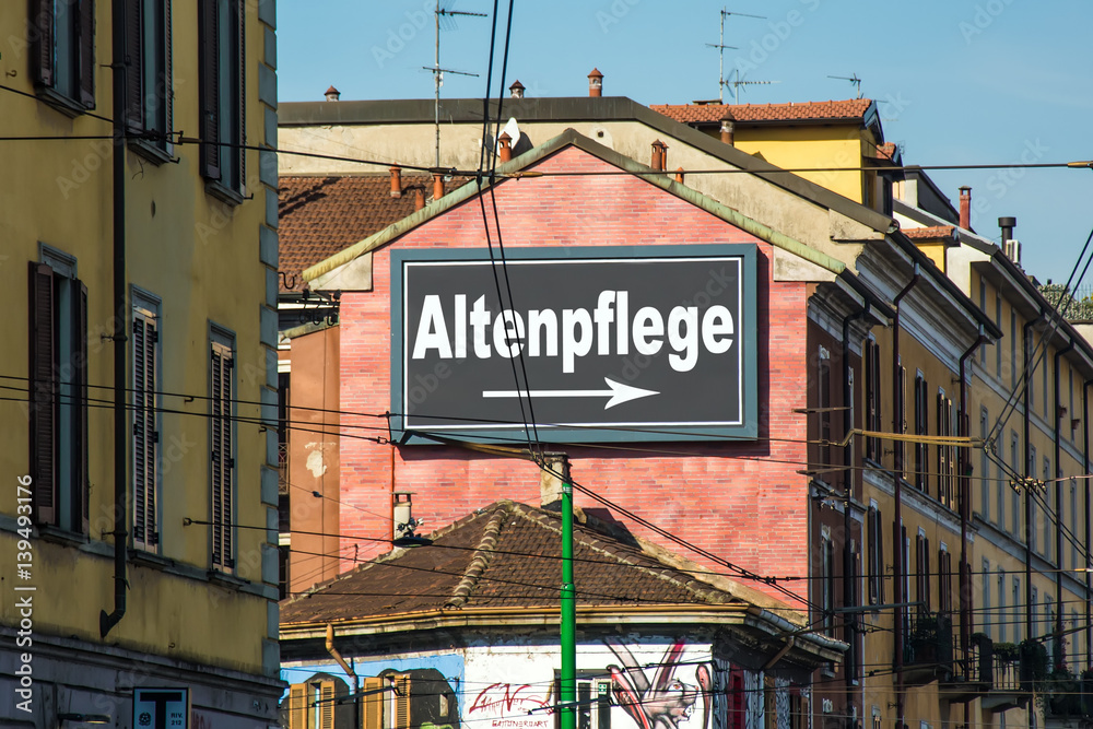 Schild 215 - Altenpflege