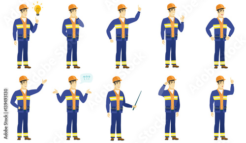 Vector set of builder characters.