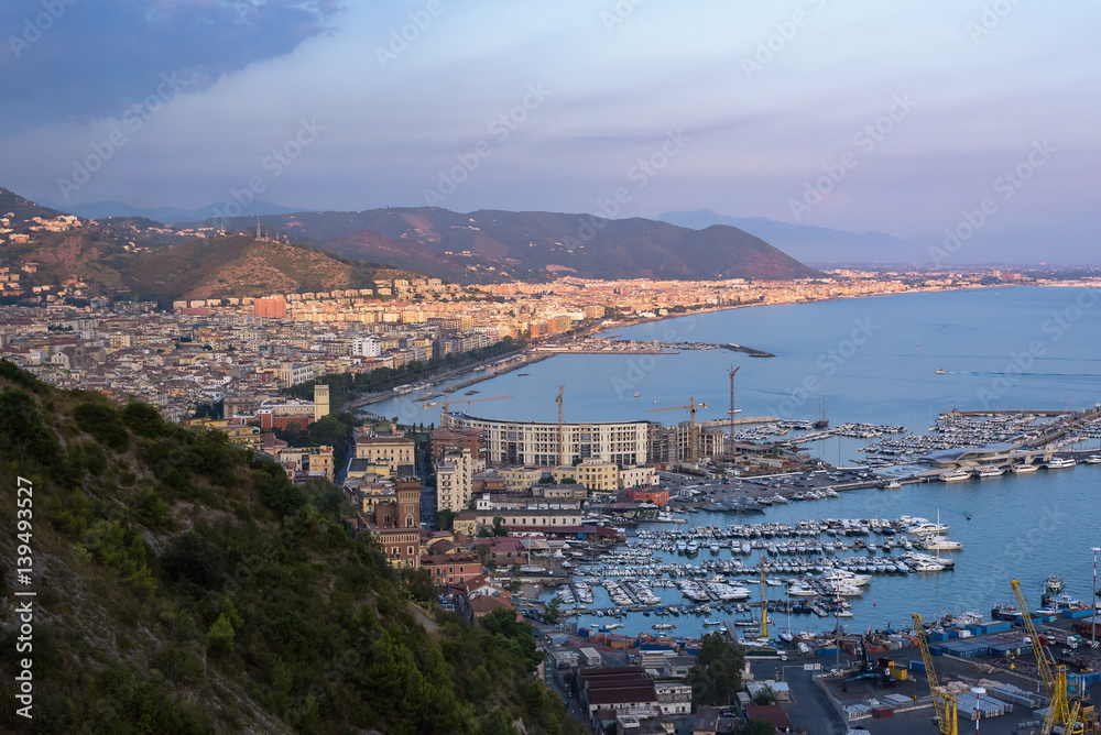 Aerial view of Salerno in Italy