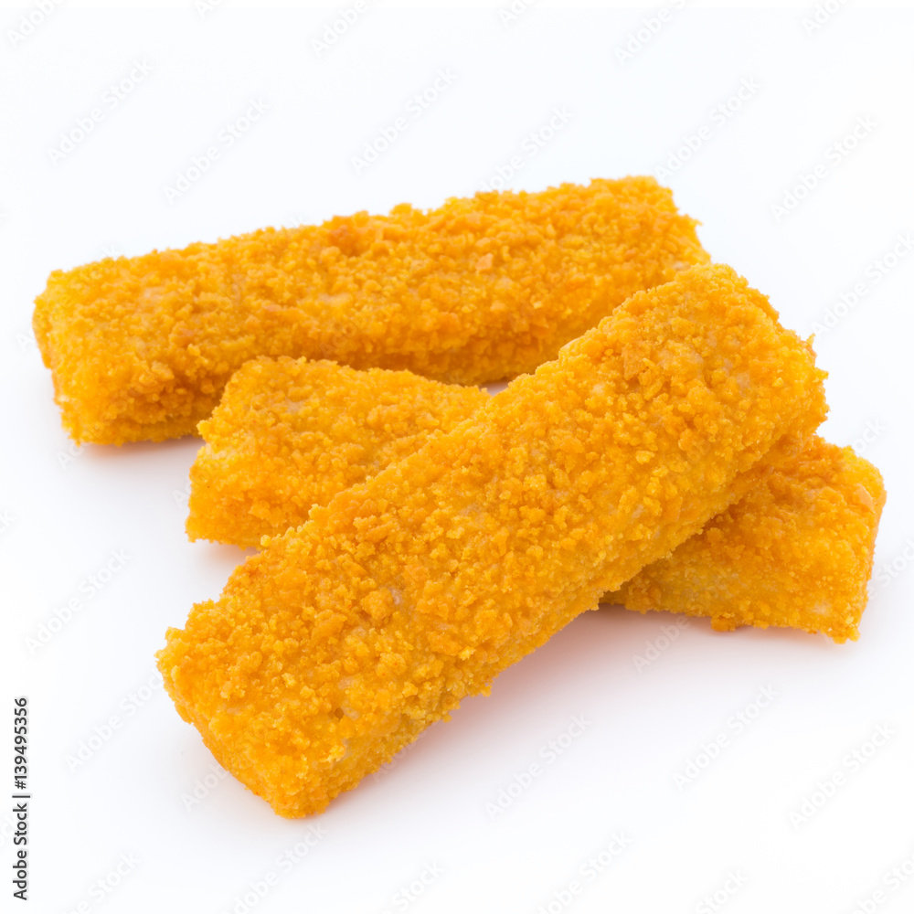 Fish fingers on the white background. Fish fingers on the white background.
