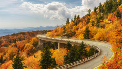 Linn Cove Viaduct in Autumn - Blue Ridge Parkway