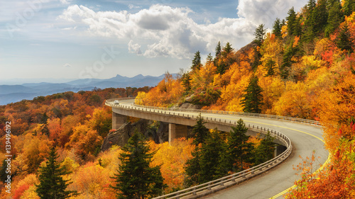 Linn Cove Viaduct in Autumn - Blue Ridge Parkway