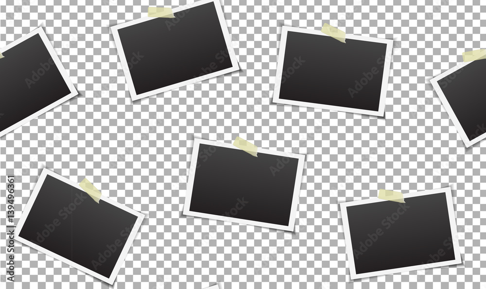 Vector seamless pattern with photo frames on the transparent background. Vector seamless pattern with photo frames on the transparent background.