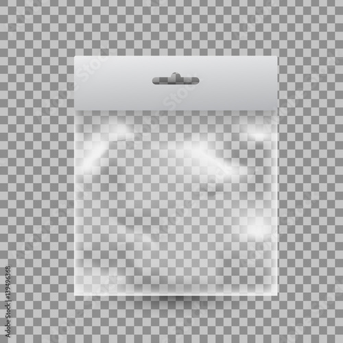 Vector realistic plastic bag on the transparent background.