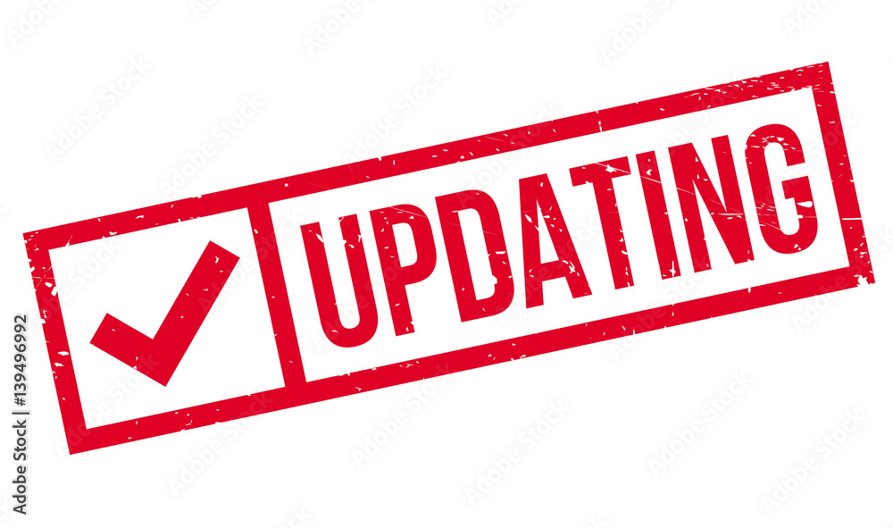 Updating rubber stamp. Grunge design with dust scratches. Effects can be easily removed for a clean, crisp look. Color is easily changed. Updating rubber stamp. Grunge design with dust scratches. Effects can be easily removed for a clean, crisp look. Color is easily changed.