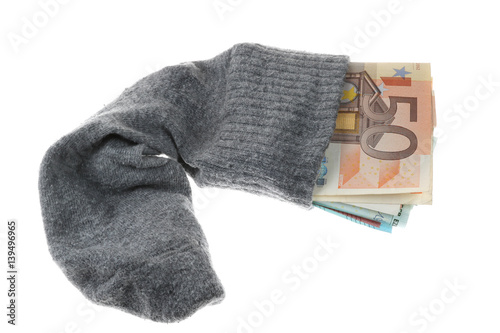  Sparstrumpf Geld in Socke 50 Euro
