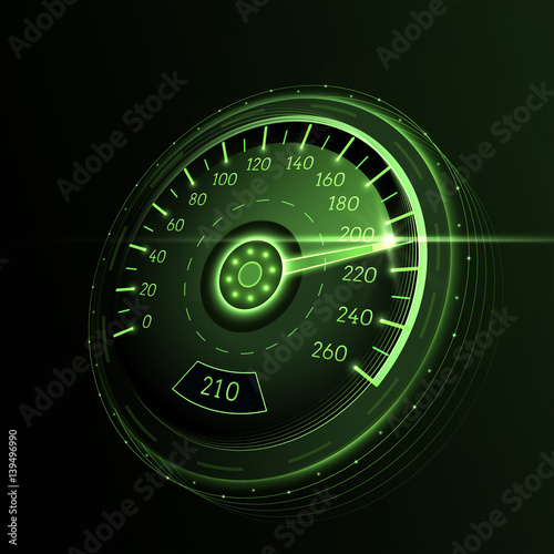 Car speedometer. Vector techo background.