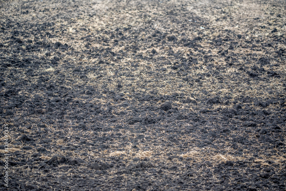 Plowed soil for key farming Plowed soil for key farming