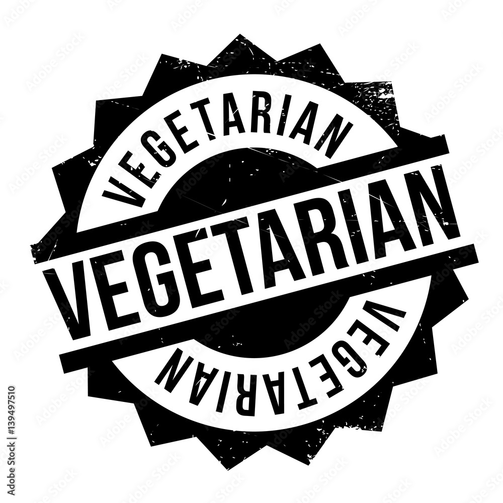 Vegetarian rubber stamp. Grunge design with dust scratches. Effects can be easily removed for a clean, crisp look. Color is easily changed. Vegetarian rubber stamp. Grunge design with dust scratches. Effects can be easily removed for a clean, crisp look. Color is easily changed.