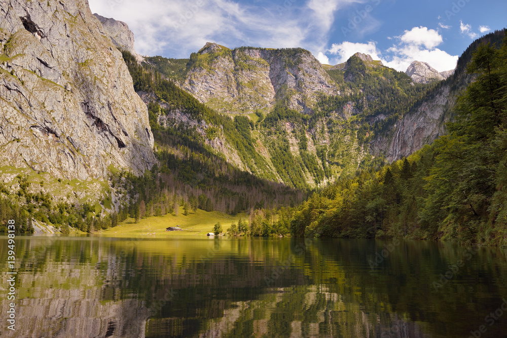 Obersee in summer, Bavaria, Germany, 2014