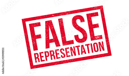 False Representation rubber stamp. Grunge design with dust scratches. Effects can be easily removed for a clean, crisp look. Color is easily changed.
