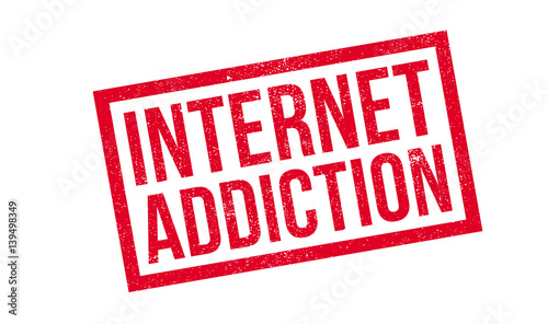 Internet Addiction rubber stamp. Grunge design with dust scratches. Effects can be easily removed for a clean, crisp look. Color is easily changed.
