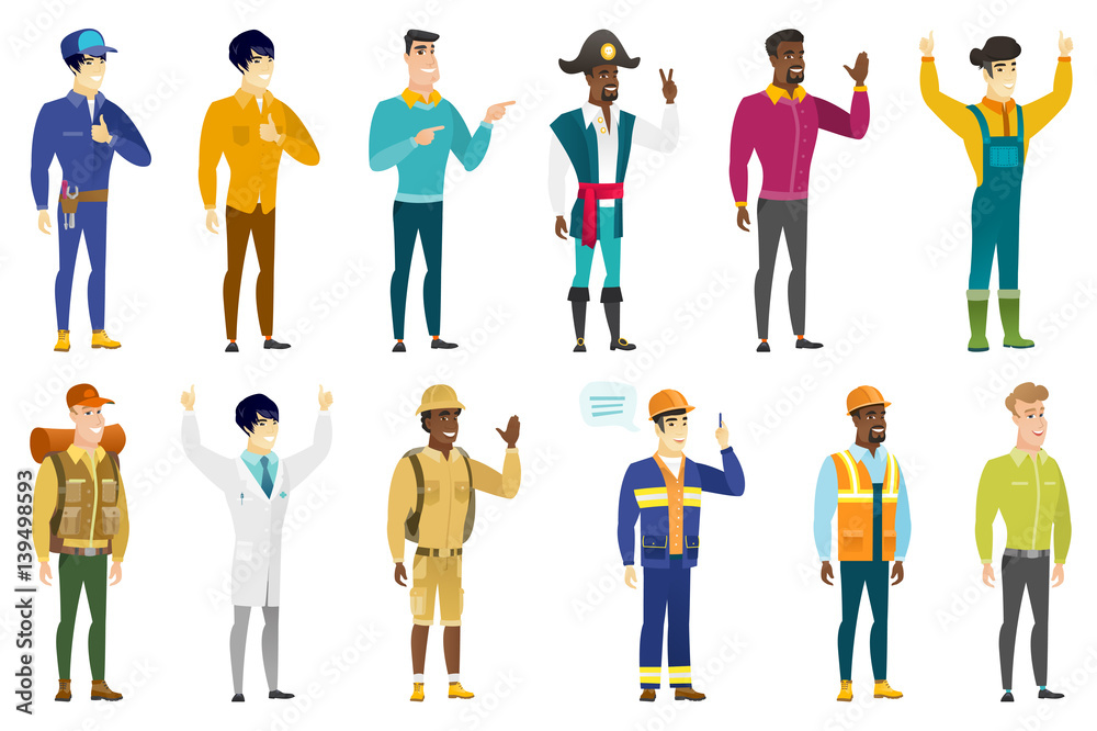 Vector set of professions characters.