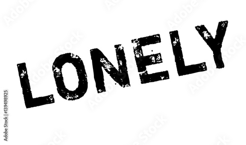 Lonely rubber stamp. Grunge design with dust scratches. Effects can be easily removed for a clean, crisp look. Color is easily changed.