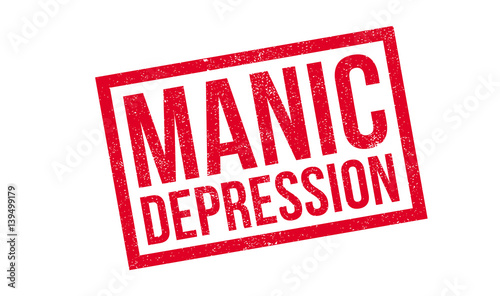 Manic Depression rubber stamp. Grunge design with dust scratches. Effects can be easily removed for a clean, crisp look. Color is easily changed. photo