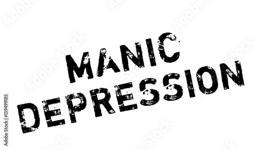 Manic Depression rubber stamp. Grunge design with dust scratches. Effects can be easily removed for a clean, crisp look. Color is easily changed.