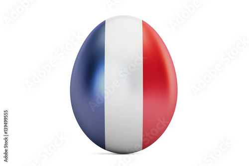 Easter egg with flag of France, 3D rendering