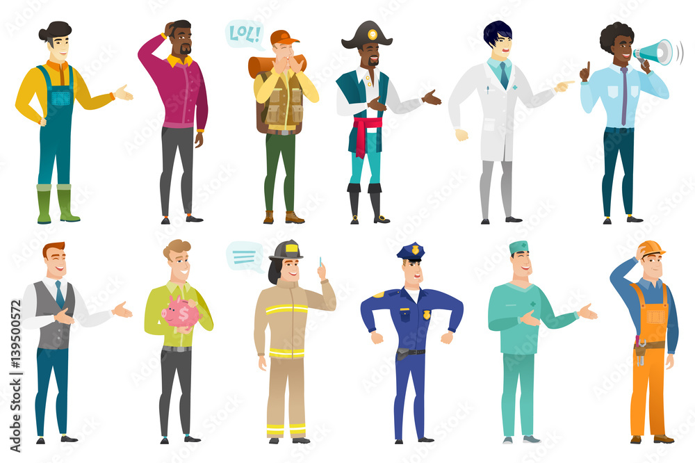 Vector set of professions characters.