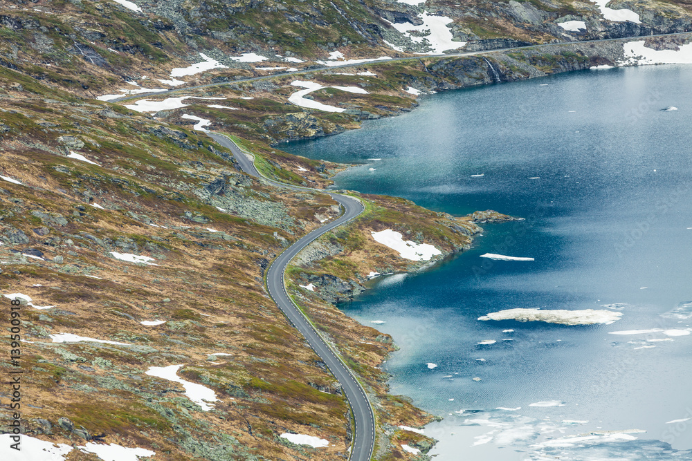 Djupvatnet lake and road to Dalsnibba mountain Norway