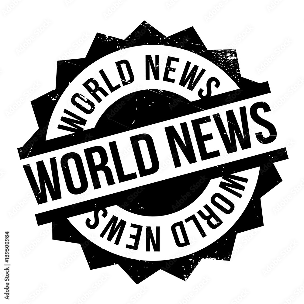 World News rubber stamp. Grunge design with dust scratches. Effects can be easily removed for a clean, crisp look. Color is easily changed.