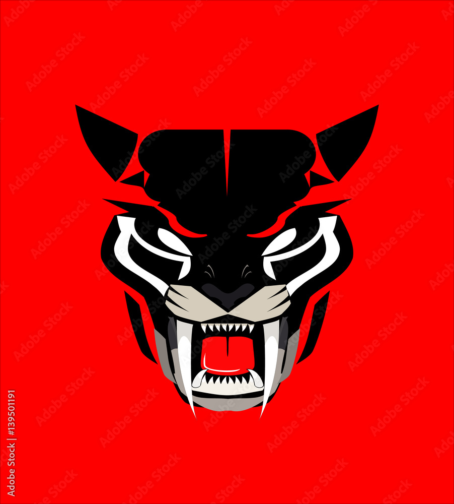 roaring panther, wild cat. roaring panther, wild cat.
