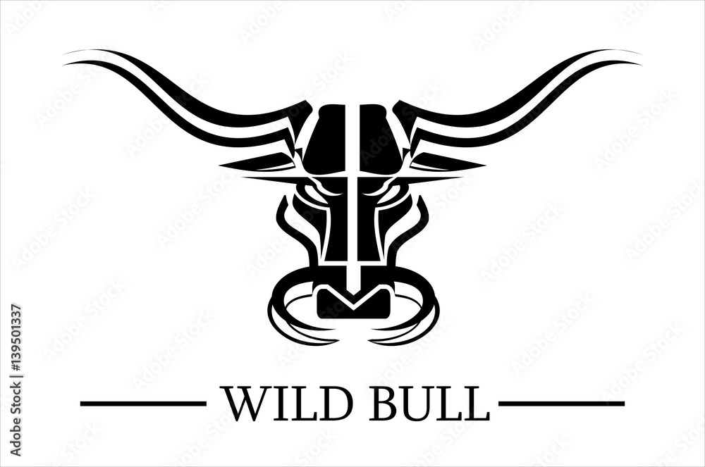 Tribal Bull Head Logo
