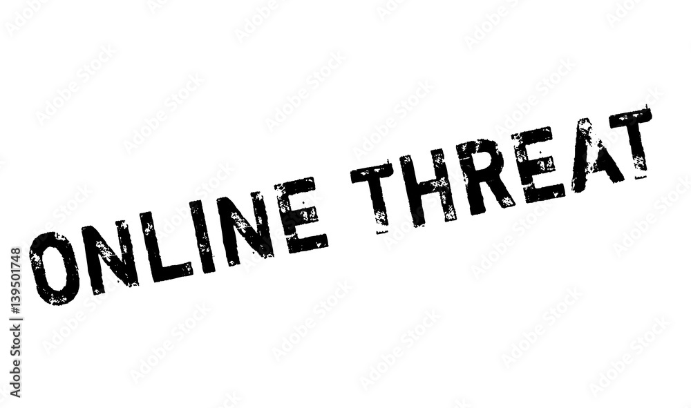 Online Threat rubber stamp. Grunge design with dust scratches. Effects can be easily removed for a clean, crisp look. Color is easily changed.