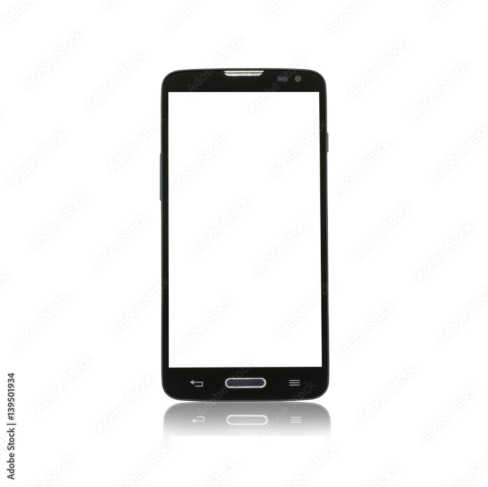 Smart phone isolated on white background. With blank screen for mockup. Smart phone isolated on white background. With blank screen for mockup.