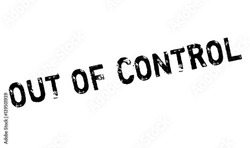 Out Of Control rubber stamp. Grunge design with dust scratches. Effects can be easily removed for a clean, crisp look. Color is easily changed.