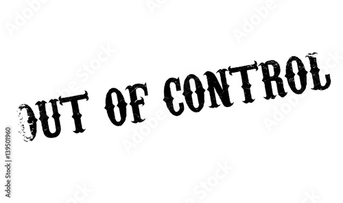 Out Of Control rubber stamp. Grunge design with dust scratches. Effects can be easily removed for a clean, crisp look. Color is easily changed.