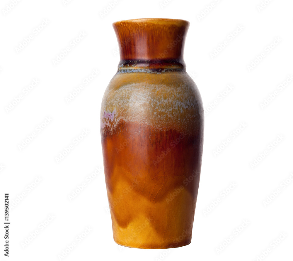 Old vase on a white background