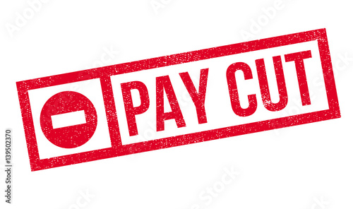 Pay Cut rubber stamp. Grunge design with dust scratches. Effects can be easily removed for a clean, crisp look. Color is easily changed.