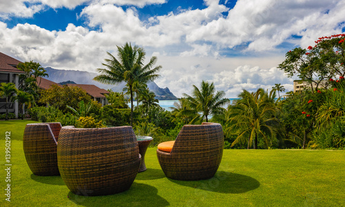 Hawaii reort with chairs photo