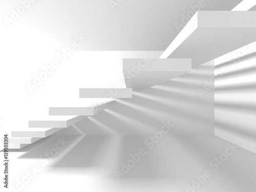 White empty interior. Abstract architecture background