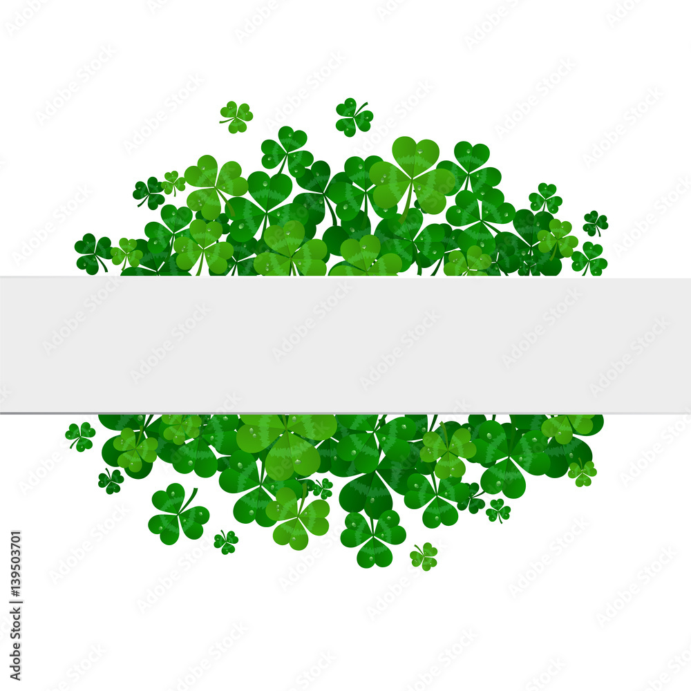 Saint Patrick's day vector frame with green shamrock Saint Patrick's day vector frame with green shamrock