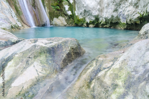 Nidri waterfalls, Lefkada island in Greece