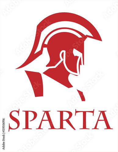 Sparta warrior head. Trojan helmet. Warrior Profile