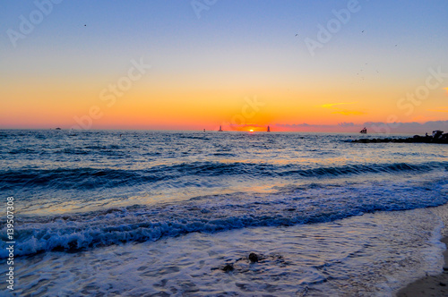 sunset over the florida keys islands of the Caribbean